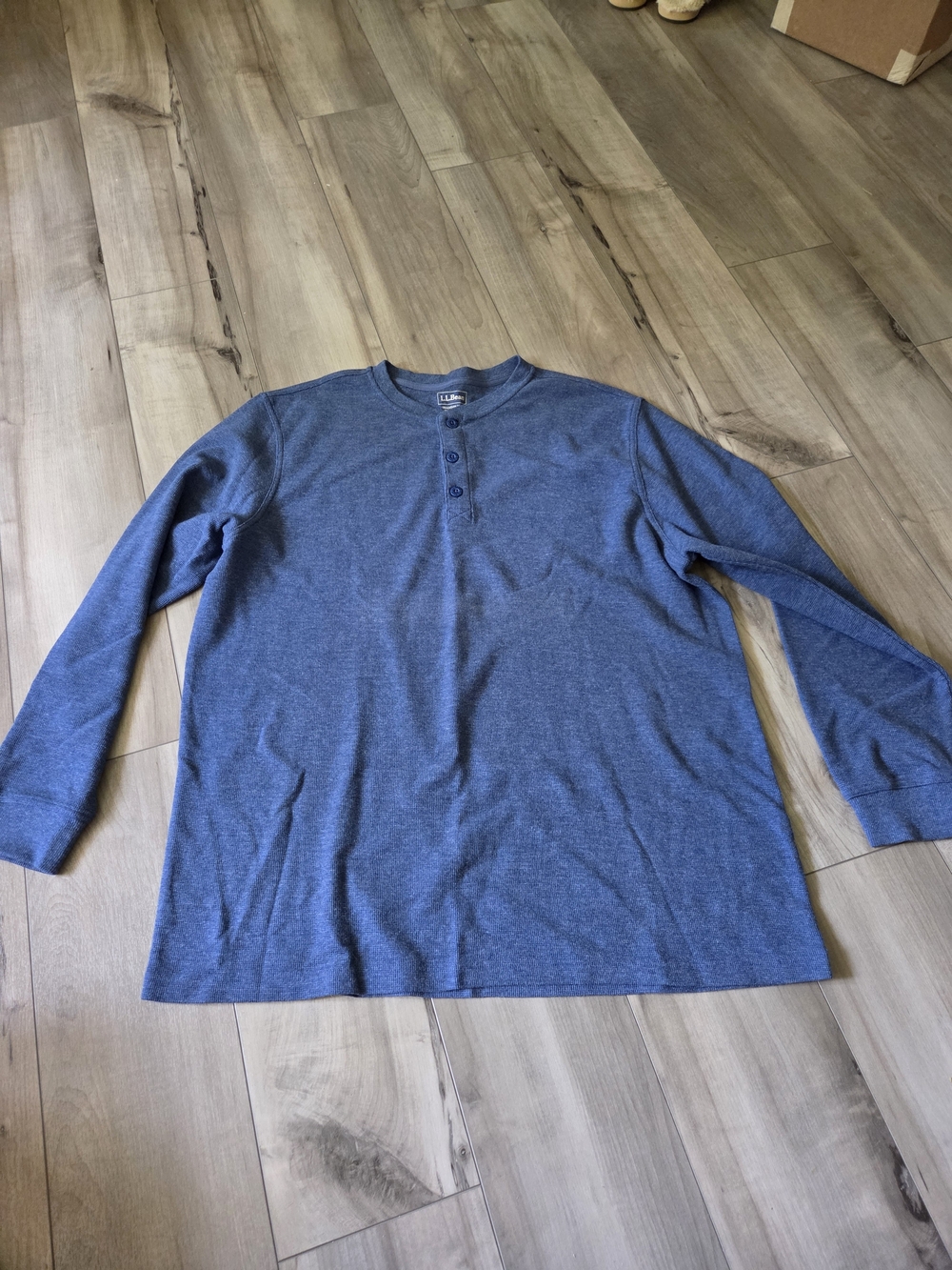 L.L. Bean Men's Blue Long-Sleeve Henley Shirt